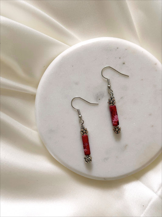 Red Jadeite Earrings