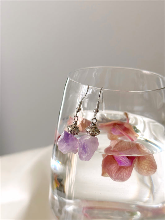 Purple Crystal Earrings