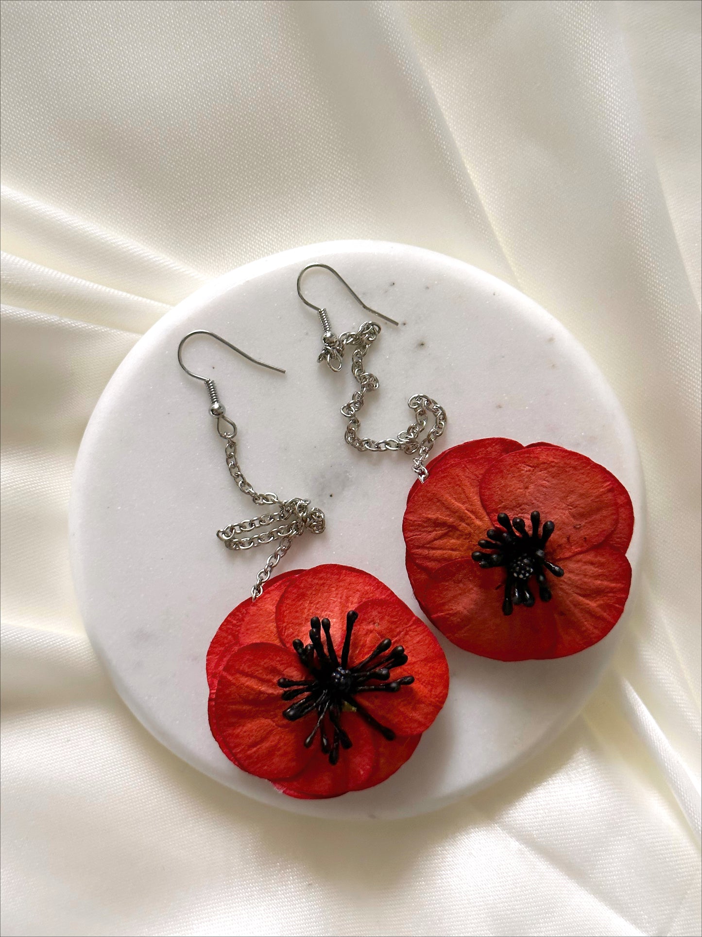 Poppy Flower Earrings